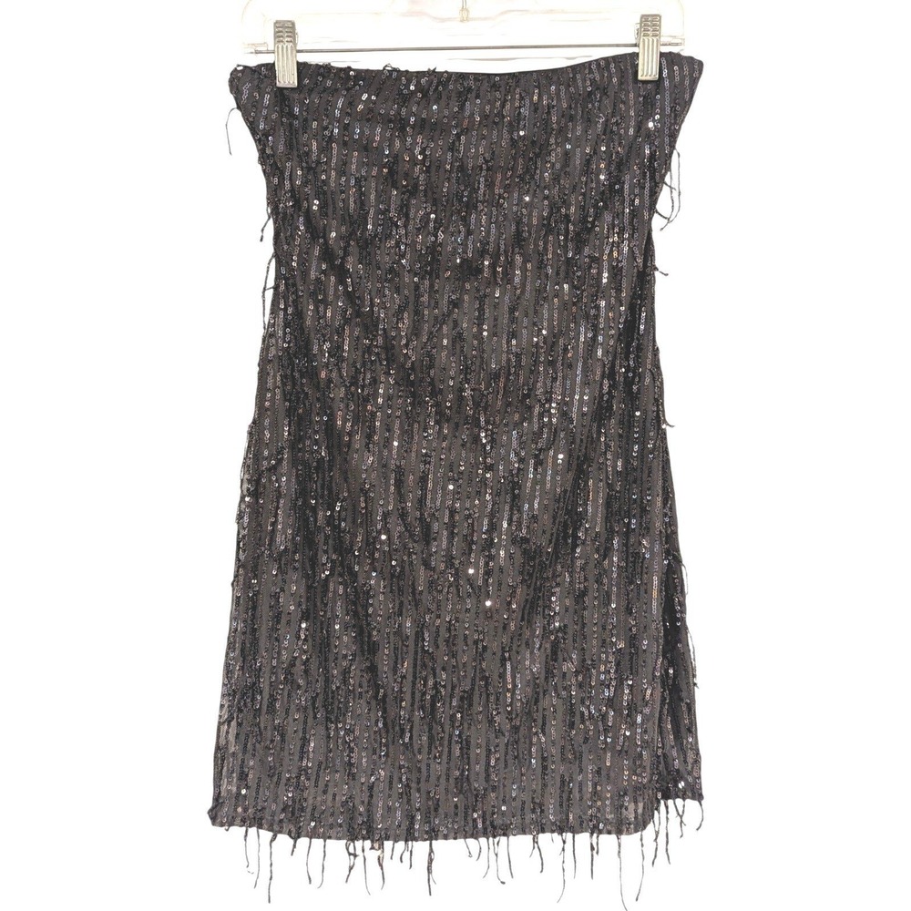 Wild Fable Grey Sequin Strapless Mini Dress Small Tube Party Night Out Slim Fit
